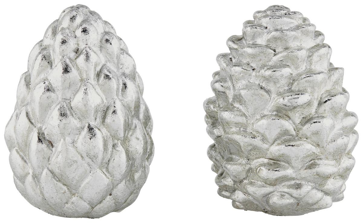 Fenyőtoboz Birge - ezüst, Basics, kerámia (7/10cm)