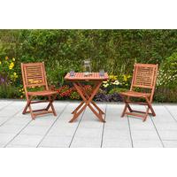 Balkonset Cordoba Set 3tlg. - Naturfarben, MODERN, Holz - Gardenson