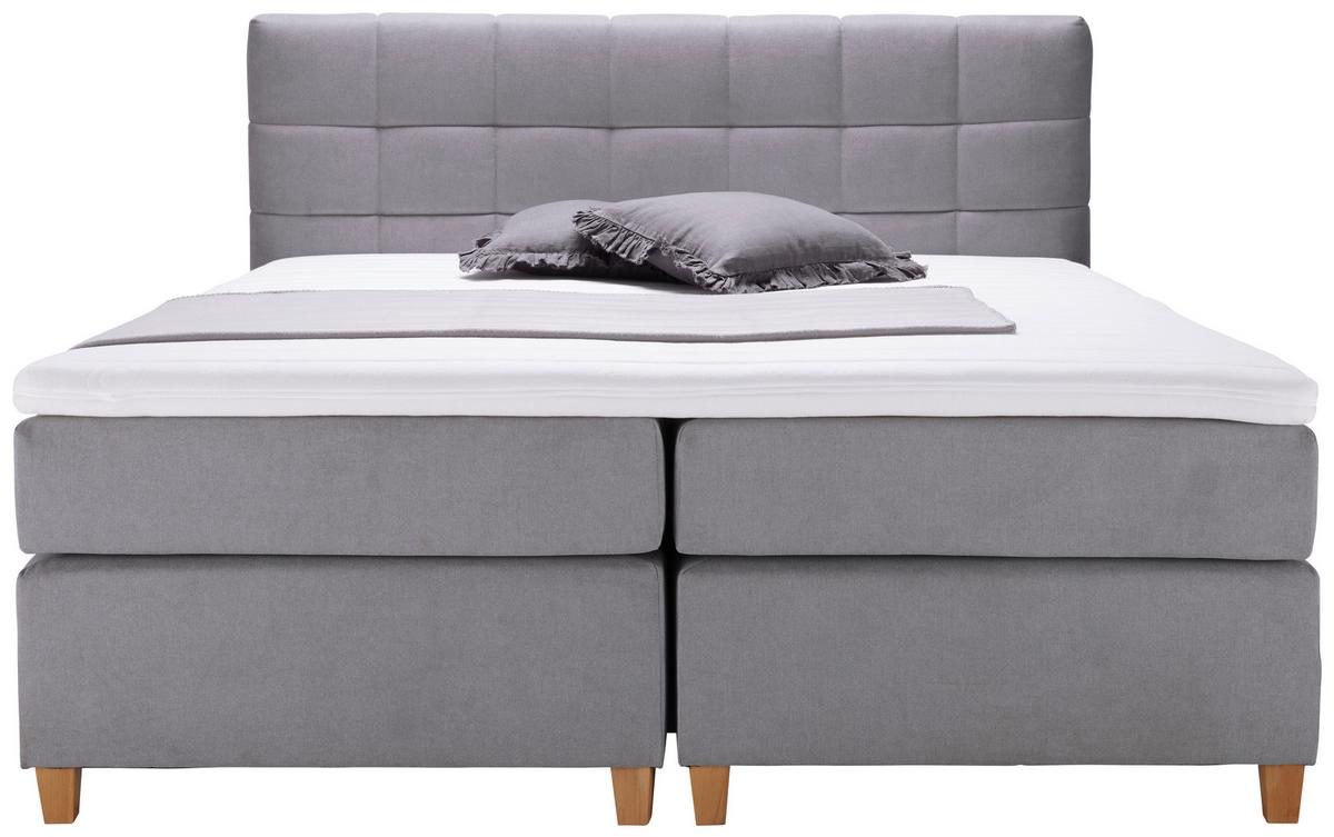 Postel Boxspring šedé barvy Jerry, 180x200 - šedá/barvy olše, Moderní, dřevo/kompozitní dřevo (180/200cm) - Modern Living