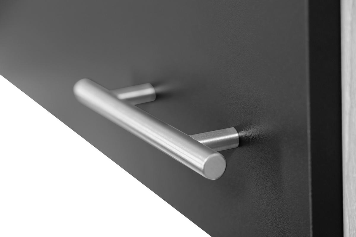 Küchenoberschrank Merle Schwarz, Eiche Dekor B: 100 cm - Eichefarben/Schwarz, Basics, Holzwerkstoff (100/224,4/34,6cm) - Respekta
