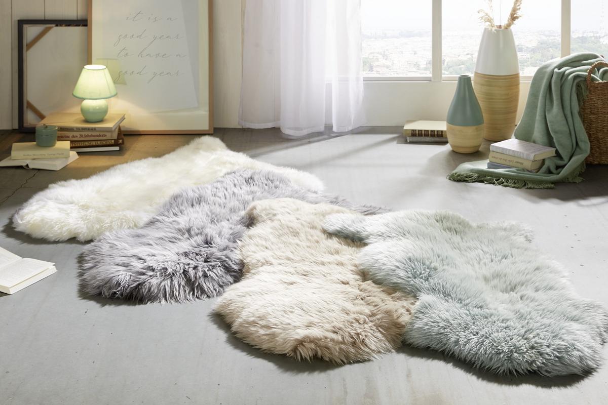 OVČIA KOŽUŠINA Jenny, 90-105/60cm, biela - biela, kožušina (60/90-105cm) - Modern Living