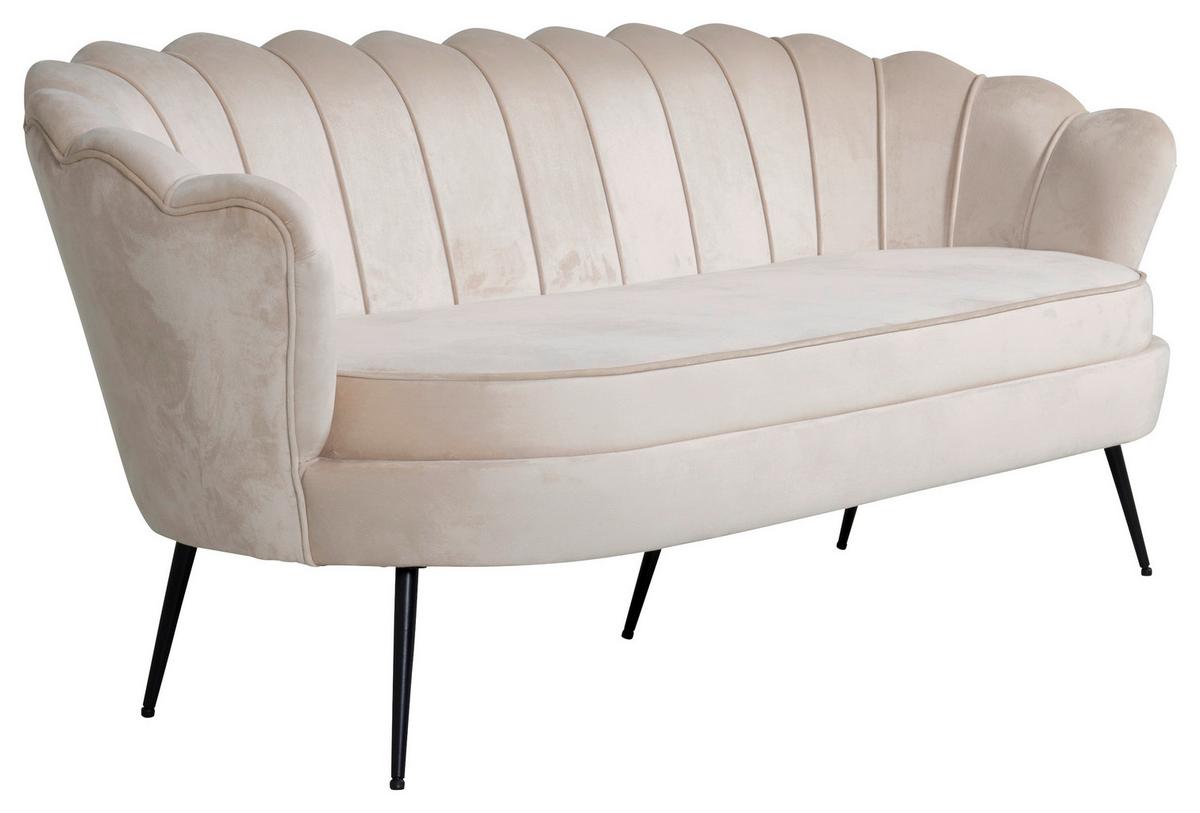 2-sitzer-sofa Calais - Beige/Schwarz, Design, Textil/Metall (180/78.5/78cm) - Livetastic
