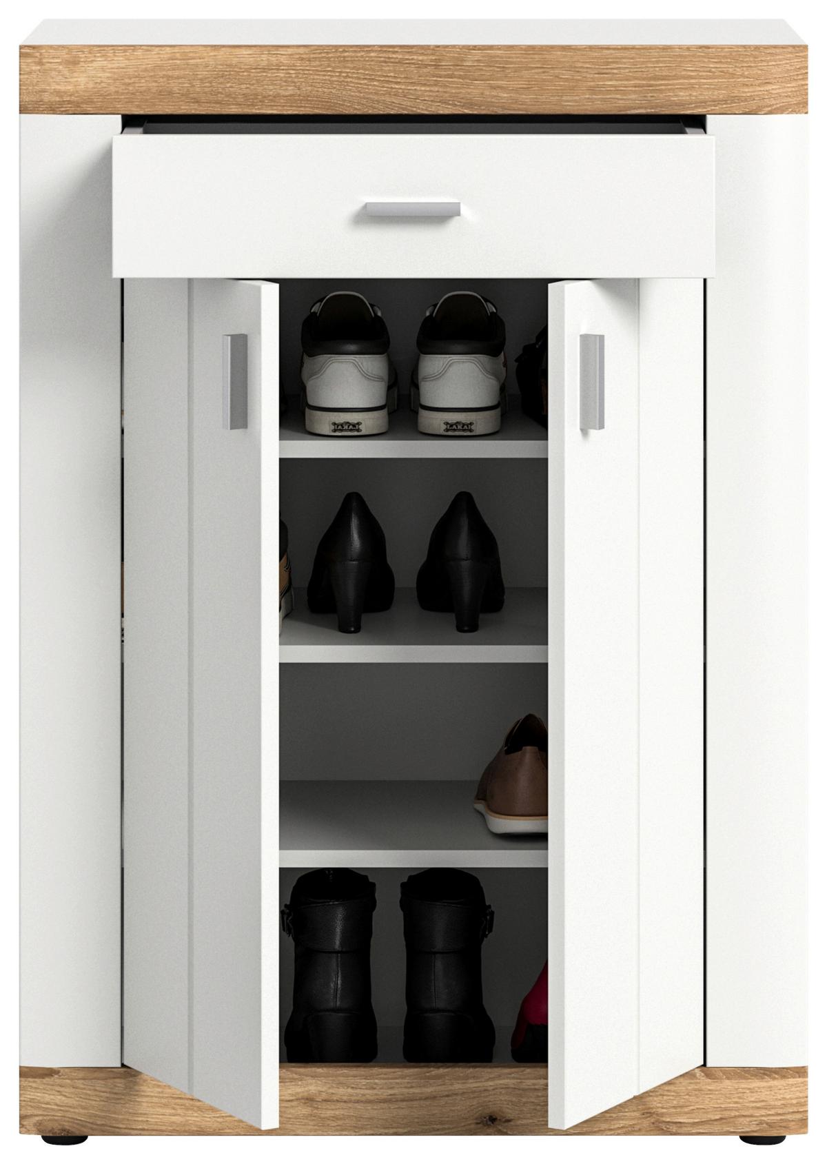 Schuhschrank Laredo Weiß/Nox Oak B: 73 cm - KONVENTIONELL, Holzwerkstoff (73/104/37cm) - MID.YOU