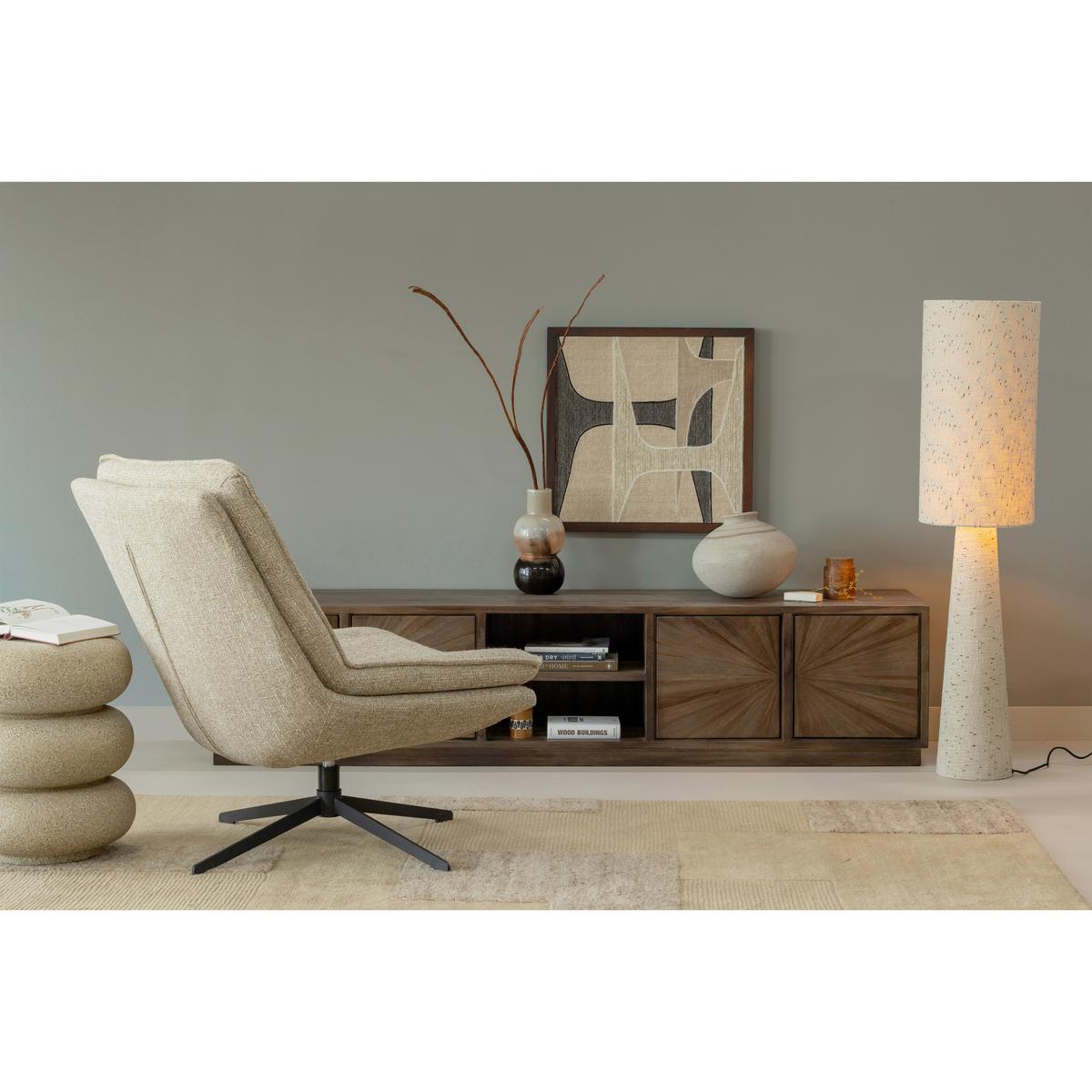 Sessel Milaro Naturfarben B: 75cm - Schwarz/Naturfarben, Design, Textil (75/88/94cm) - Livetastic