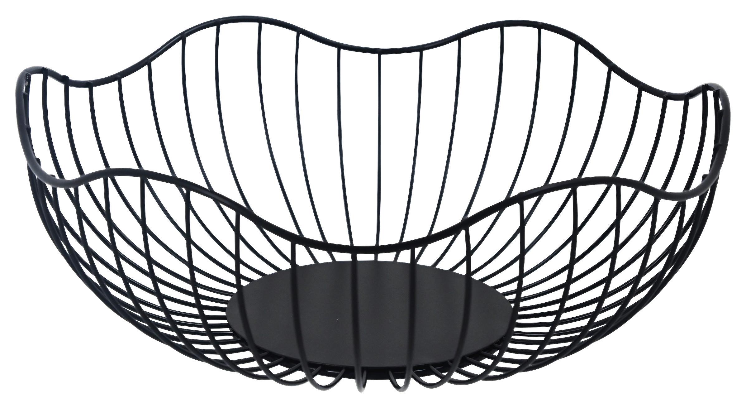 Obstkorb Noah - Schwarz, LIFESTYLE, Metall (28,5/10,5cm) - Luca Bessoni