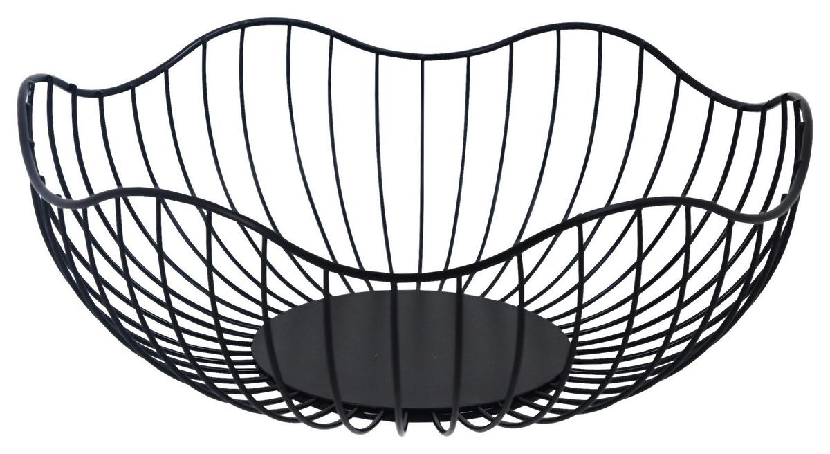 Obstkorb Noah - Schwarz, LIFESTYLE, Metall (28,5/10,5cm) - Luca Bessoni