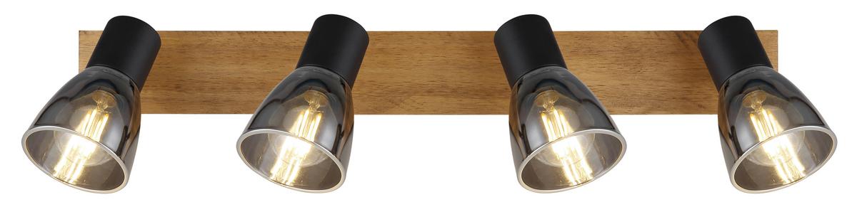 Strahler 54307-4w - Dunkelbraun/Schwarz, Natur, Glas/Holz (50/7/15,5cm) - Globo