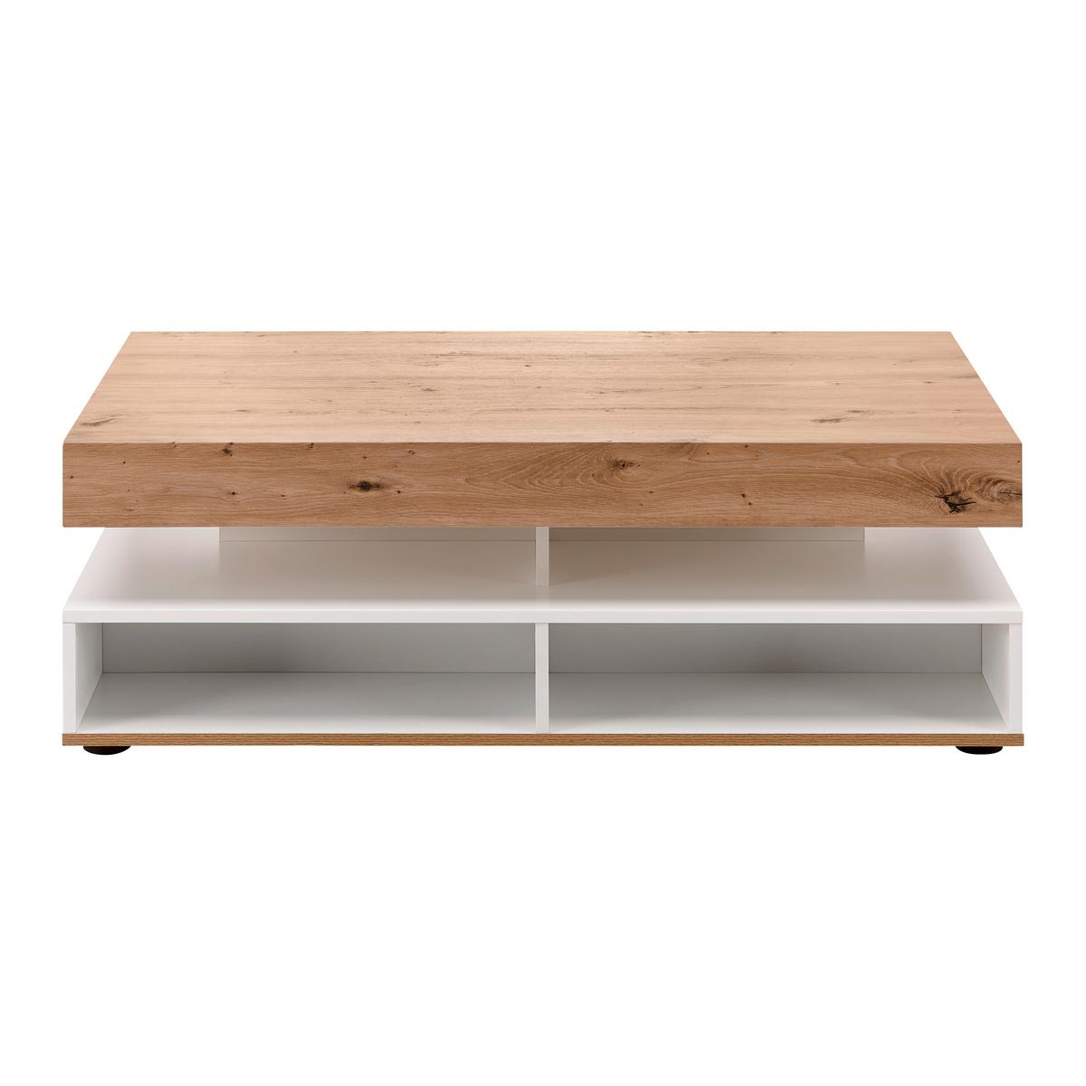 Konferenčný stolík CARA - biela/farba duba, Modern (110/60/38cm) - Bessagi Home