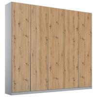 Drehtürenschrank 226 cm Alabama Extra Hellgrau - Hellgrau/Eiche Artisan, MODERN, Holzwerkstoff (226/229/54cm)