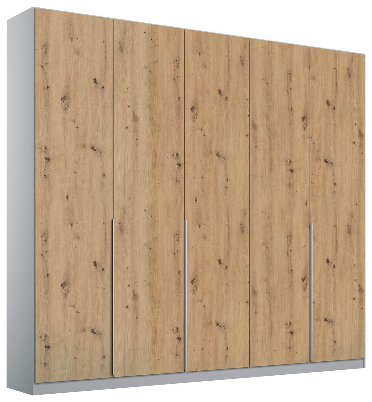 Drehtürenschrank 226 cm Alabama Extra Hellgrau - Hellgrau/Eiche Artisan, MODERN, Holzwerkstoff (226/229/54cm)