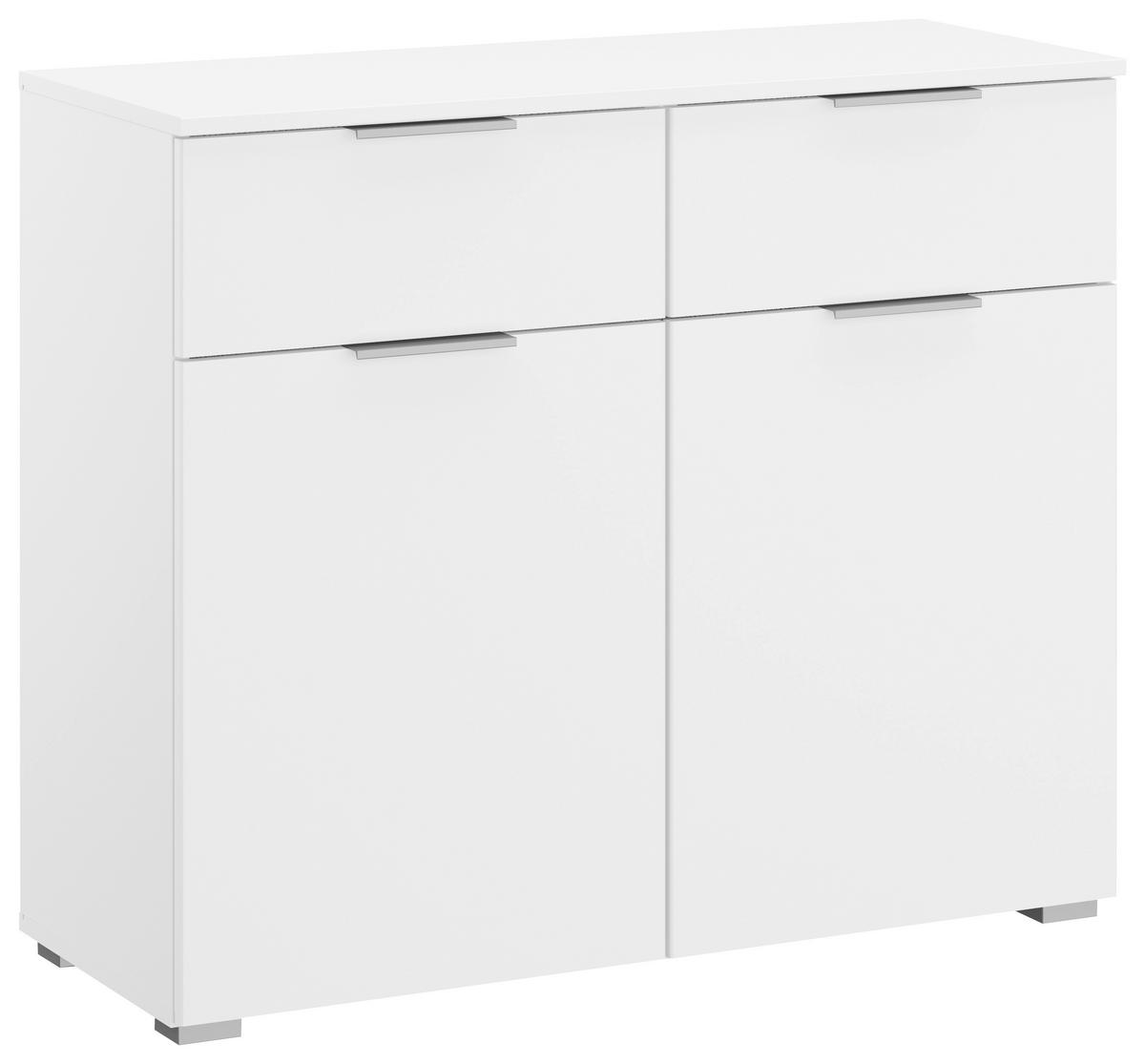 Kommode Alabama, Weiß B: 80 Cm - Alufarben/Weiß, MODERN, Holzwerkstoff (80/81/42cm) - Rauch Möbel
