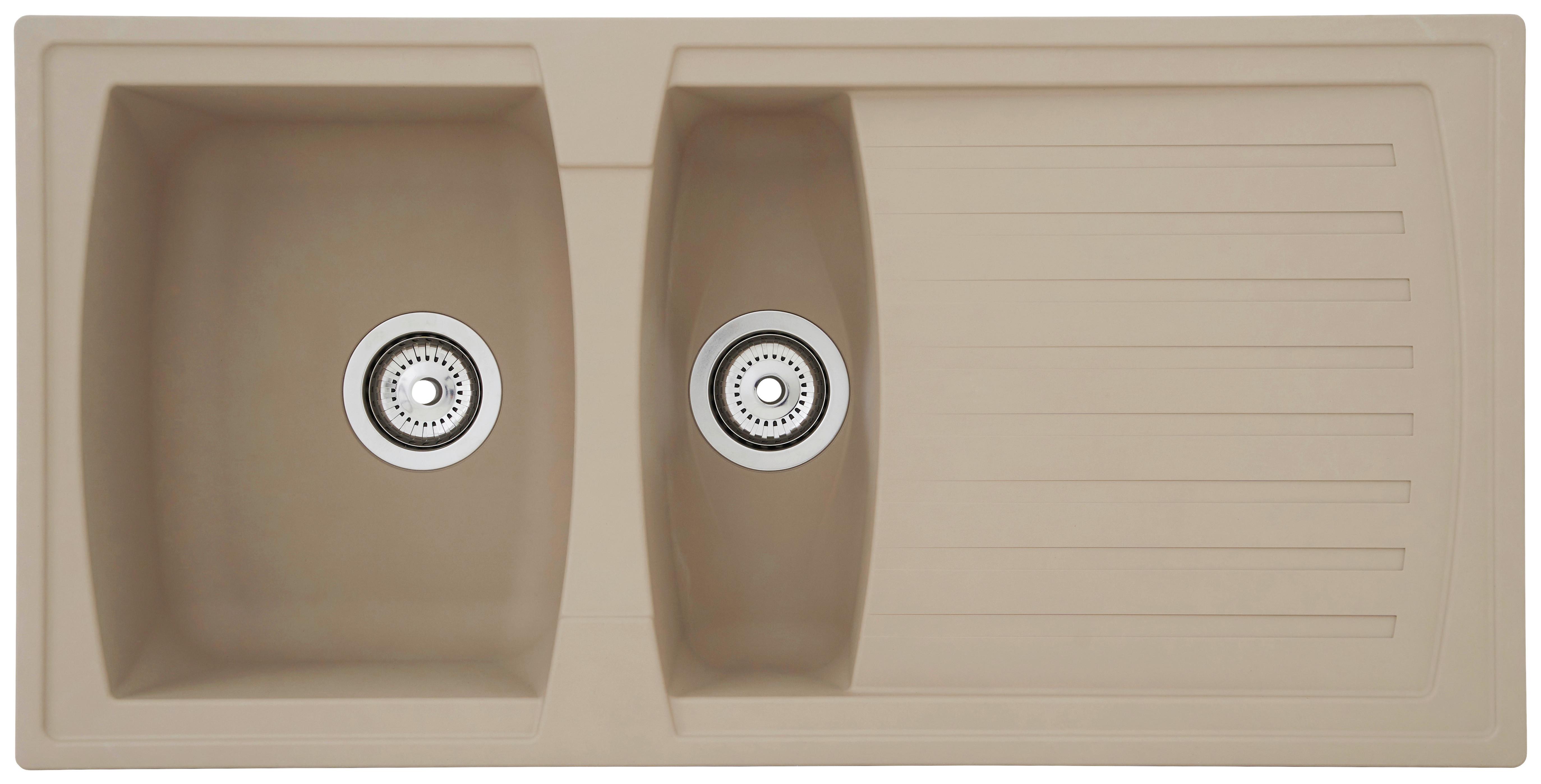 Spüle Respekta Boston Kunststein BxT: 100x50 cm - Beige, Trend, Glas/Kunststoff (100/20/50cm) - Respekta