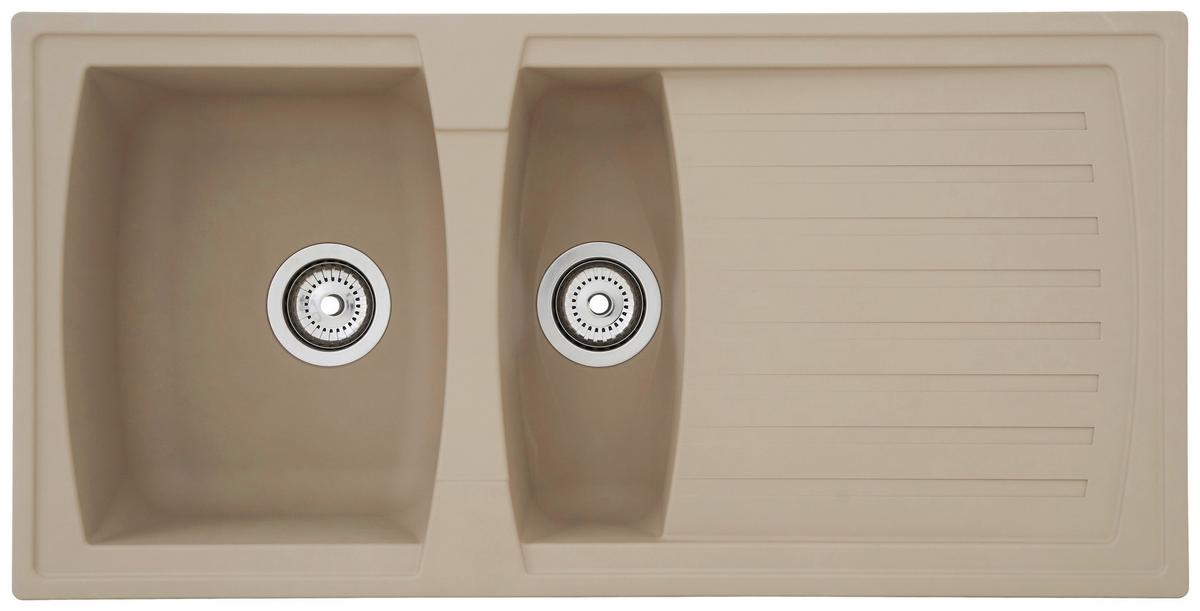 Spüle Respekta Boston Kunststein Bxt: 100x50 Cm - Beige, Trend, Glas/Kunststoff (100/20/50cm) - Respekta