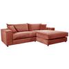 Ecksofa Funny S Rechts Terracotta S: 265x180 cm - Terracotta/Schwarz, Basics, Textil (265/180cm) - Livetastic