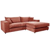 Ecksofa Funny S Rechts Terracotta S: 265x180 cm - Terracotta/Schwarz, Basics, Textil (265/180cm) - Livetastic