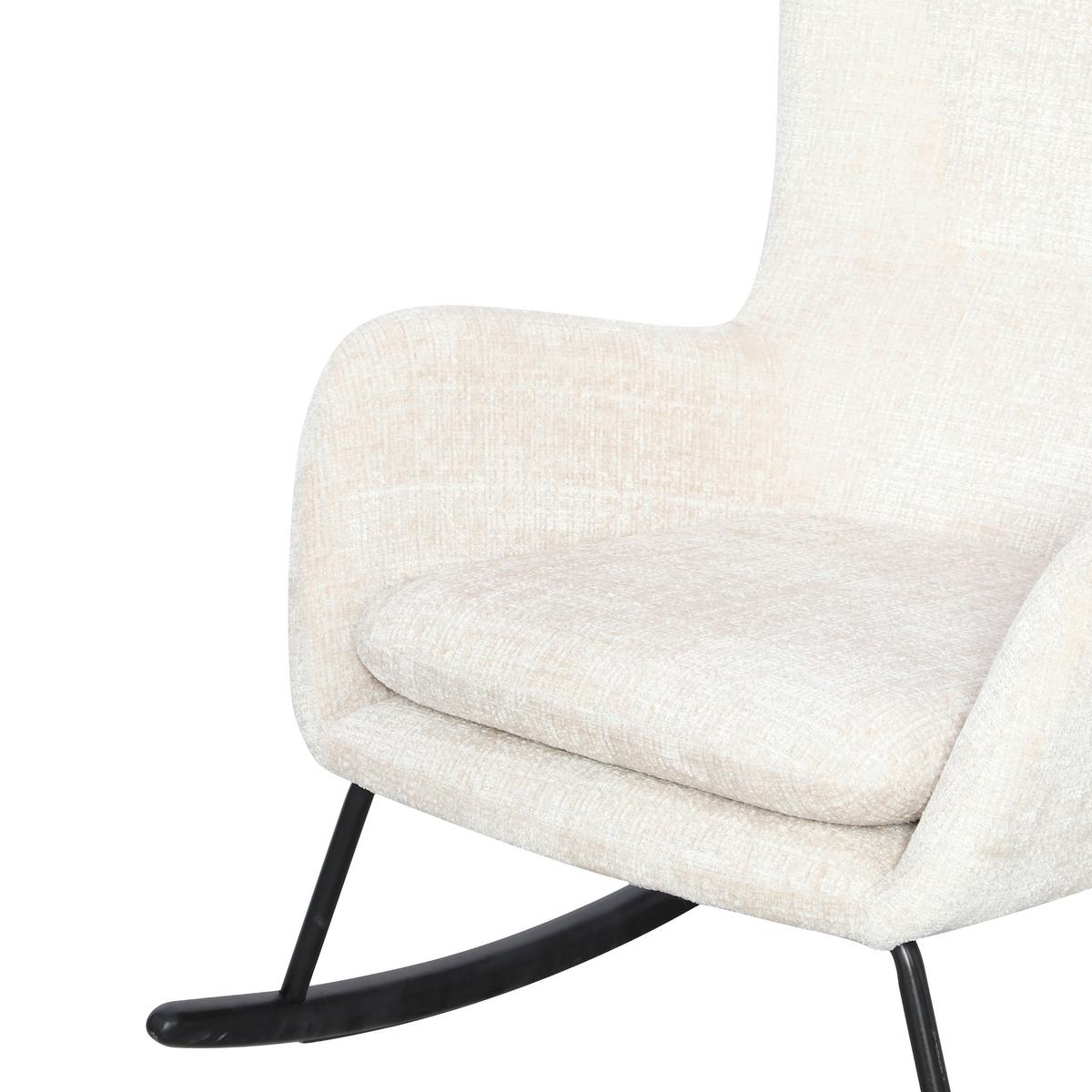 Schaukelstuhl Cremona Beige B: 71 cm - Beige/Schwarz, MODERN, Holz/Textil (71/93/91cm) - Livetastic