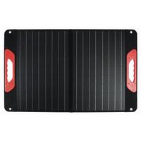 Solarpanel 60 W tragbar mit Laderegler + Anschlusskabel - Rot/Schwarz, Basics, Kunststoff (53/42/5cm)
