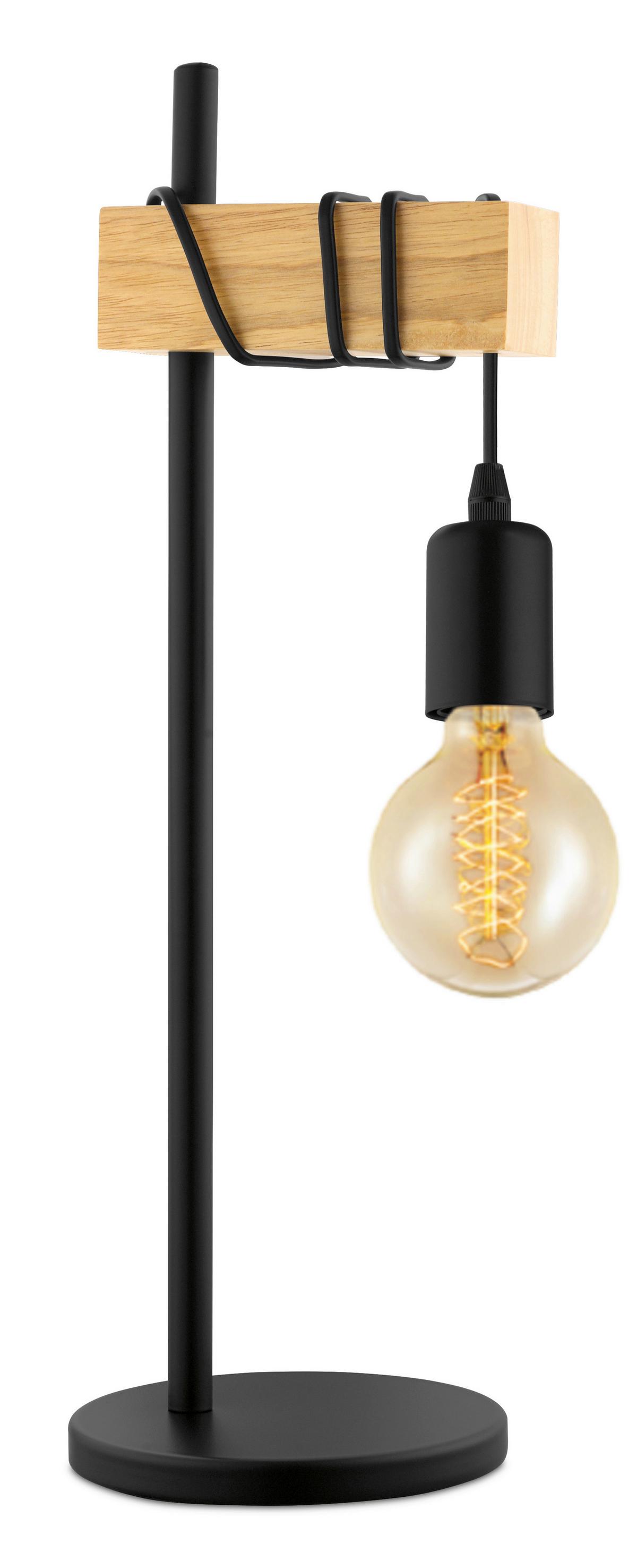 STOLNÍ LAMPA TOWNSHEND - černá/hnědá, Konvenční, kov/dřevo (15,5/50cm) - Eglo