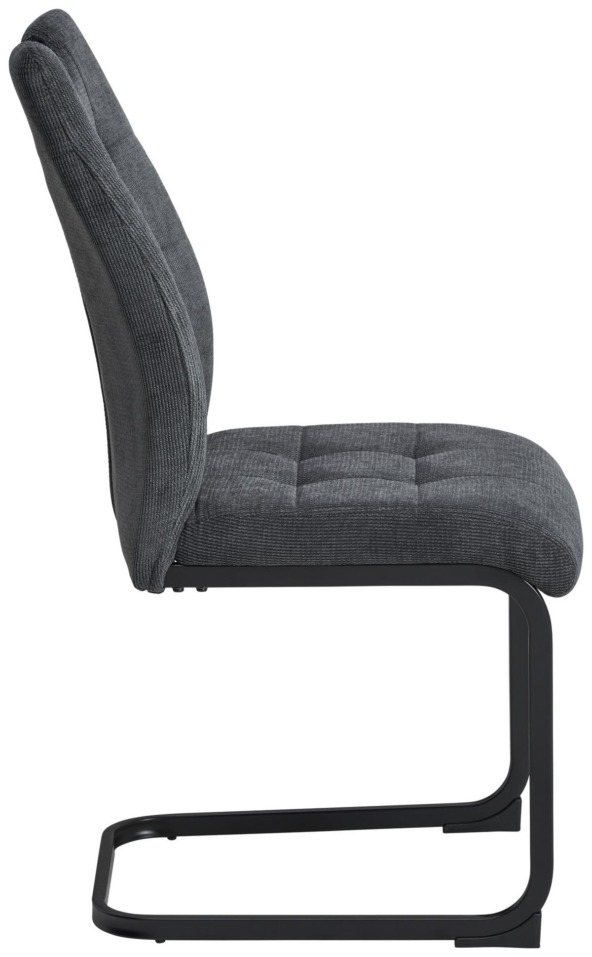 Schwingstuhl Chesterfield - Anthrazit/Schwarz, LIFESTYLE, Textil/Metall (44/96/59cm) - MID.YOU