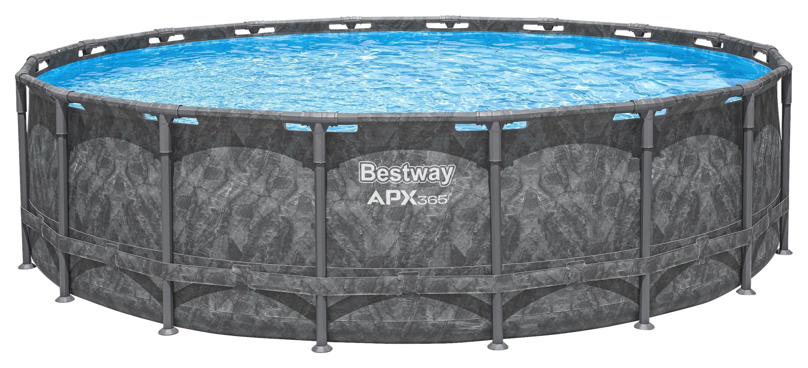 Pool Leonie - Blau/Dunkelgrau, KONVENTIONELL, Kunststoff/Metall (549/132cm) - Bestway