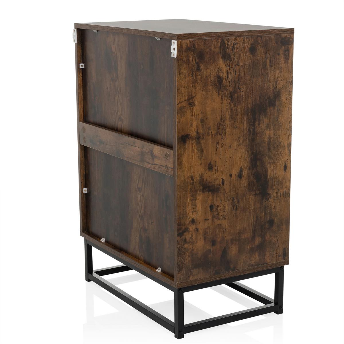 Kommode Vinstra Braun/schwarz B: 60 Cm - Schwarz/Braun, MODERN, Holzwerkstoff (60/83,5/38,5cm) - MID.YOU