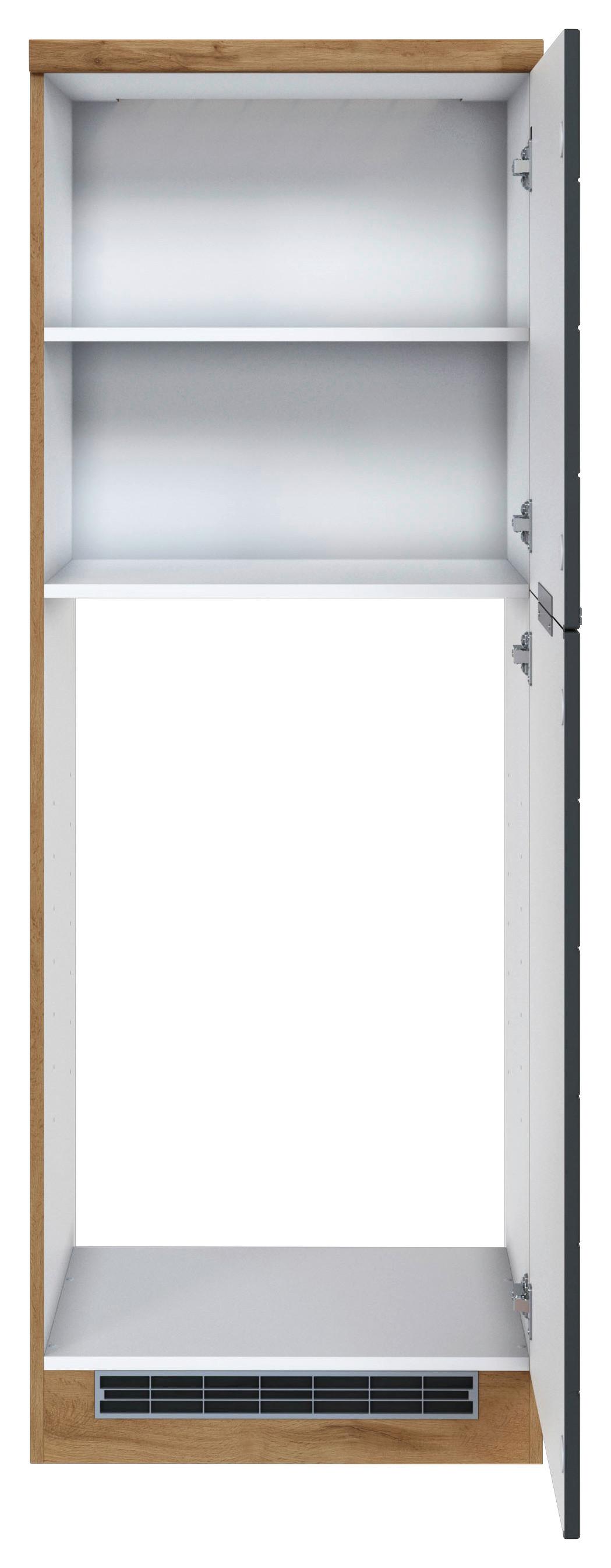 Backofen-/Kühlschrank- Umbauschrank Florenz B: 60 cm - Eiche Wotan/Grau, Design, Holzwerkstoff (60/166/60cm) - Held