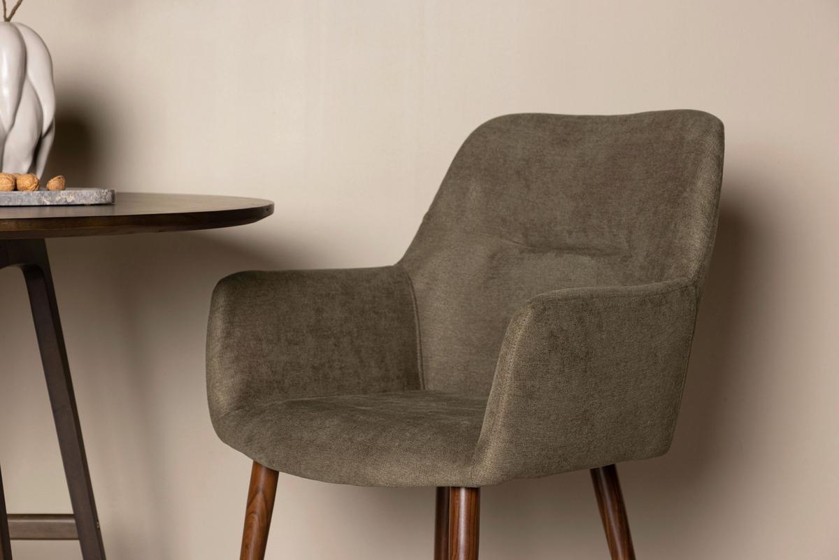 Stuhl-Set Tomorrow - Dunkelgrau/Braun, Design, Textil/Metall (60/90/62cm) - Livetastic
