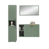 Garderobe Station Graugrün B: 161cm - Graugrün, Design, Holzwerkstoff (161/192/37cm) - MID.YOU