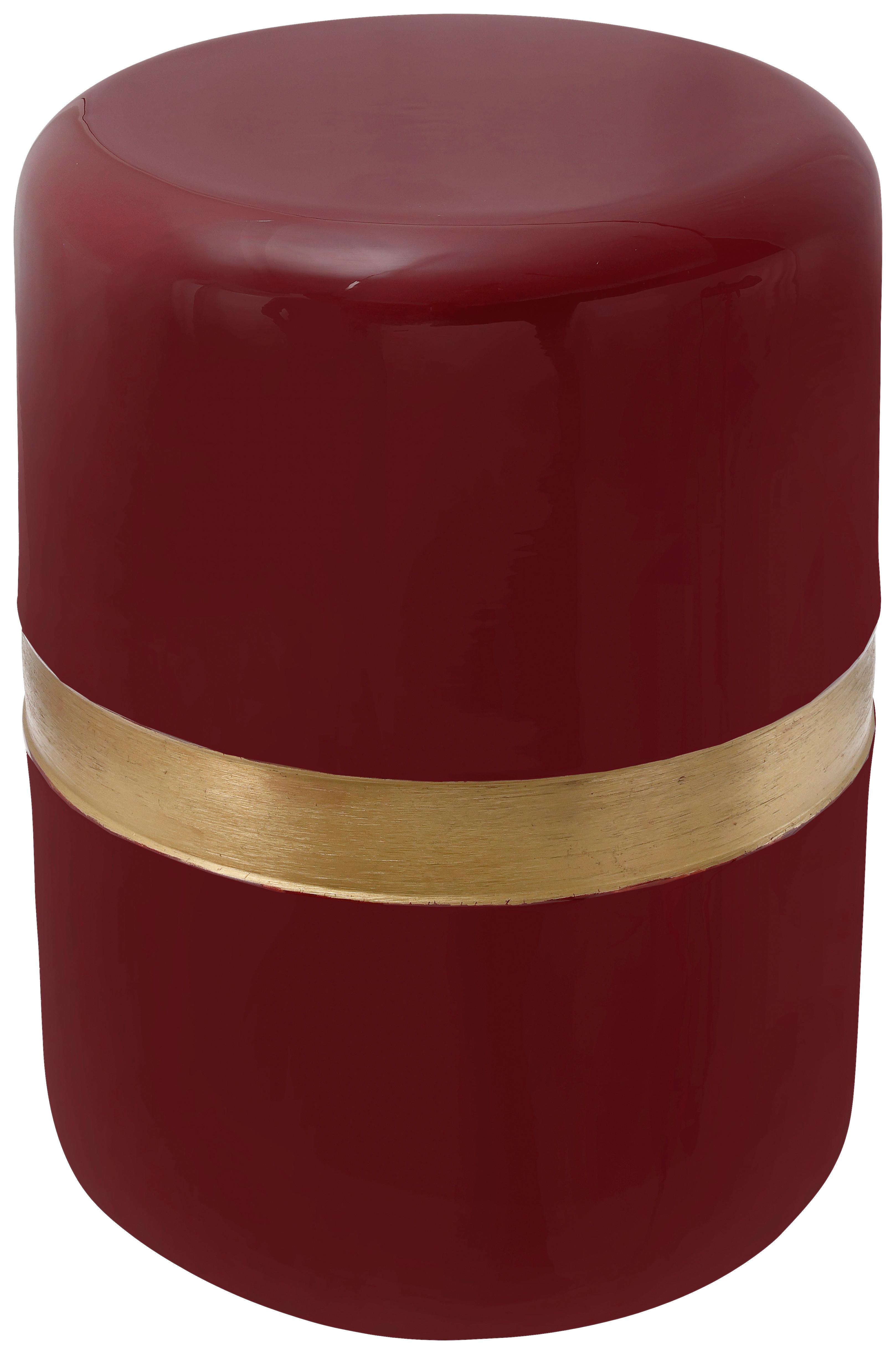 Beistelltisch Art Deco 475 Goldfarben/pflaume B: 36 Cm - Pflaume/Goldfarben, Design, Metall (36/47cm) - Kayoom