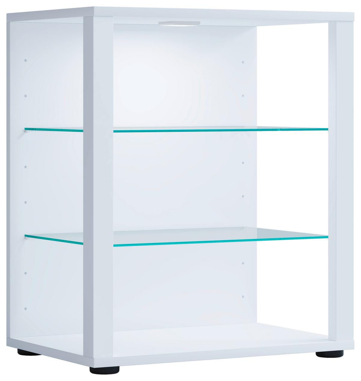 Vitrína GLASOL S - bílá, Moderní, kompozitní dřevo/plast (52/60/35cm) - MID.YOU