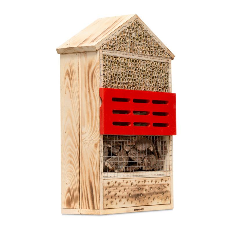 Insektenhotel 5 Sterne - Rot/Naturfarben, Basics, Holz (33,5/49,5/14cm)