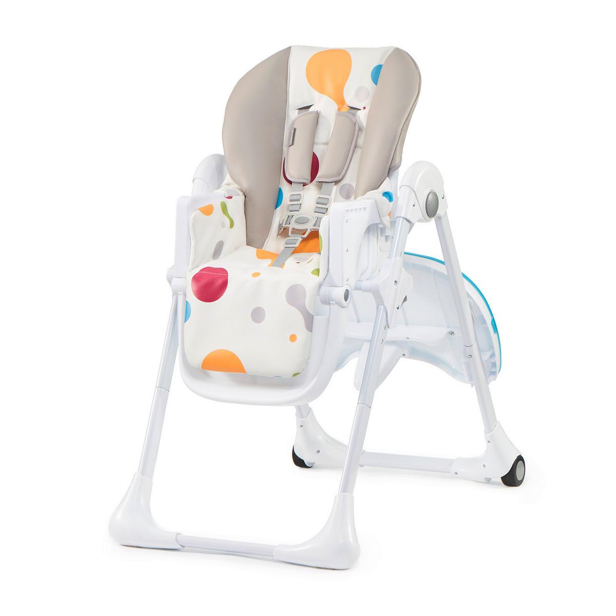 Hochstuhl Yummy Bunt, B/H/T: 55,5x105x84,5cm - Multicolor/Hellgrau, Basics (55.5/105/84.5cm) - Kinderkraft