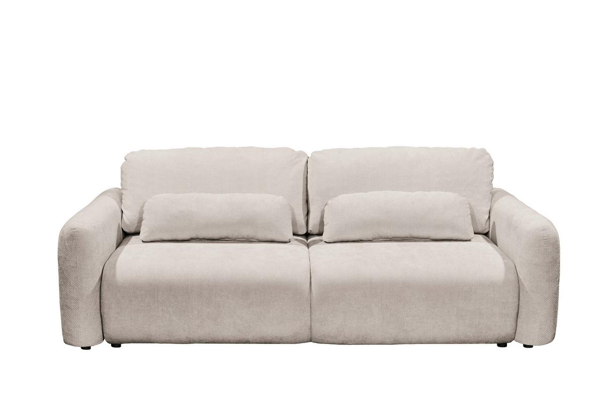 Schlafsofa Bubble 2 Beige, B: 240cm - Beige/Schwarz, MODERN, Textil (240/89/122cm) - MID.YOU