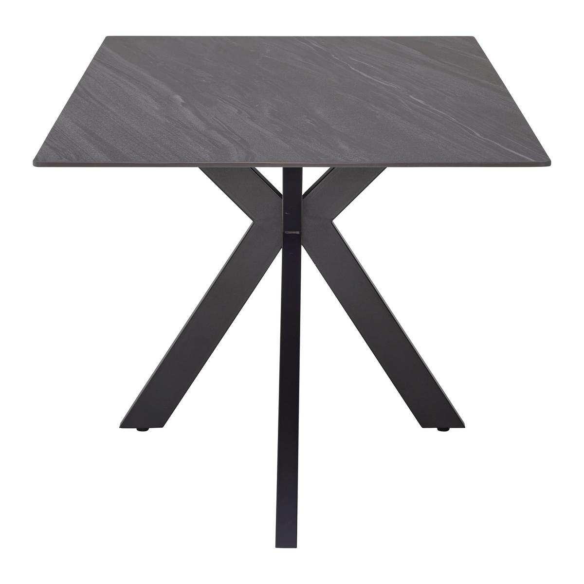 Jídelní stůl JONAS 160x90 - šedá/černá, Moderní, kov/keramika (160/90/76cm) - Mömax