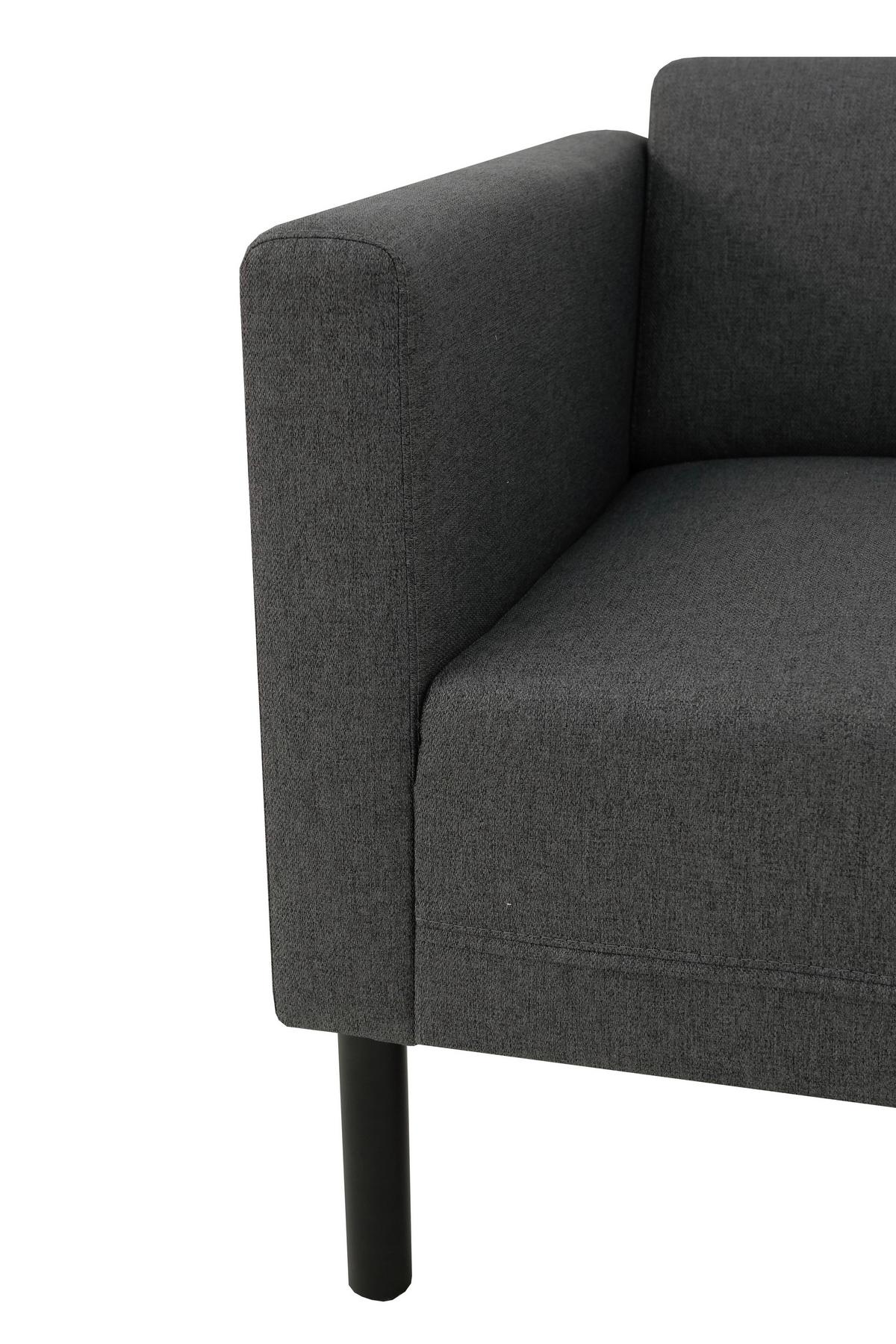 2-Sitzer-Sofa Derby Anthrazit B: 133 cm - Anthrazit/Schwarz, Basics, Textil (133/70/66cm) - P & B