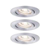 Einbauspot Ø 6,6 cm Alufarben 3 teilig kippbar - Alufarben, Design, Metall (6,6cm) - Paulmann