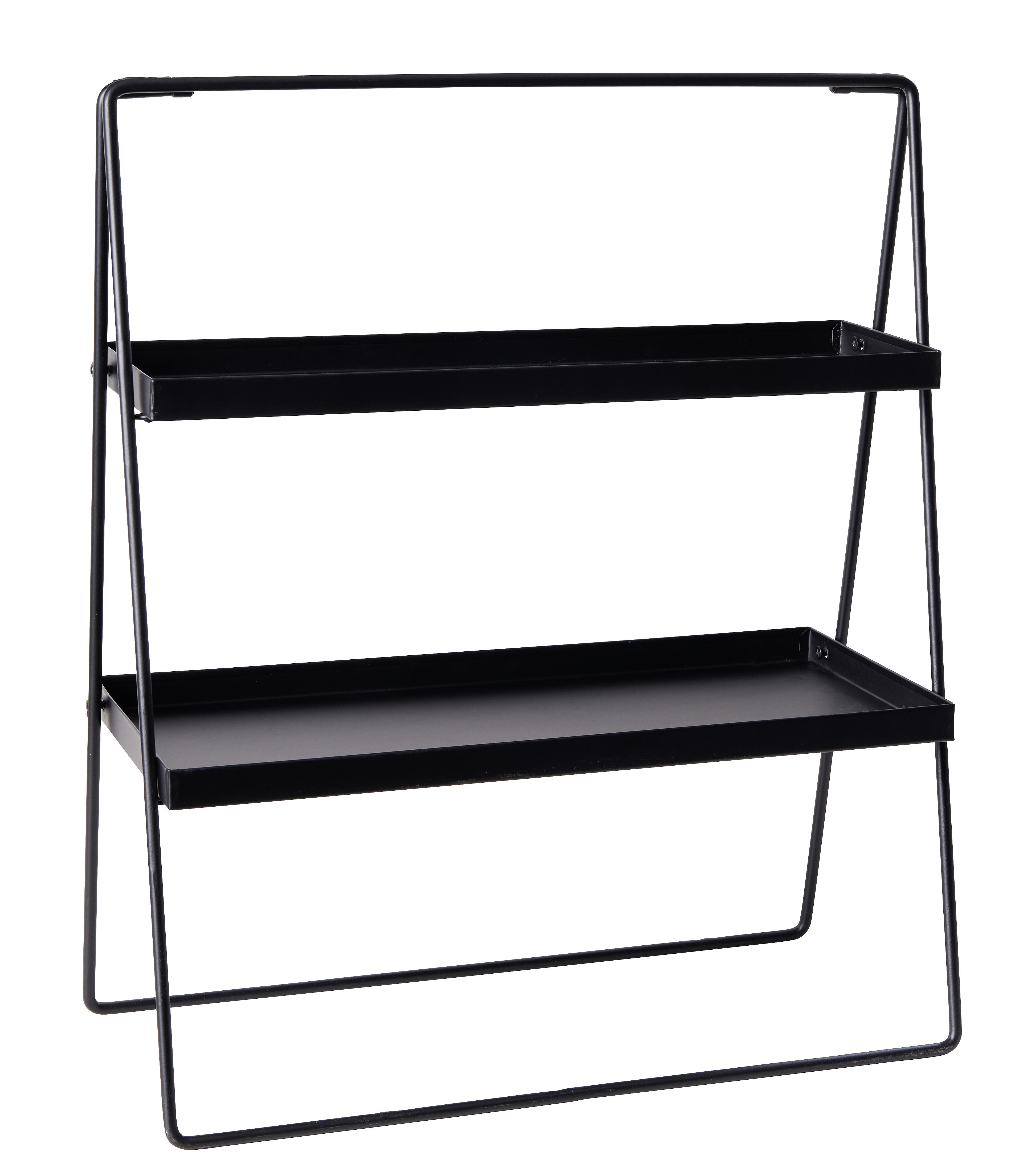 Schody Na Květiny Minna, 44/53/21,5cm - černá, Basics, kov (44/53/21,5cm) - Premium Living