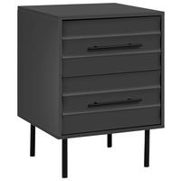 Nachtkästchen Carlton Anthrazit H: 55 cm - Anthrazit/Schwarz, Trend, Holzwerkstoff (40/55/39cm)