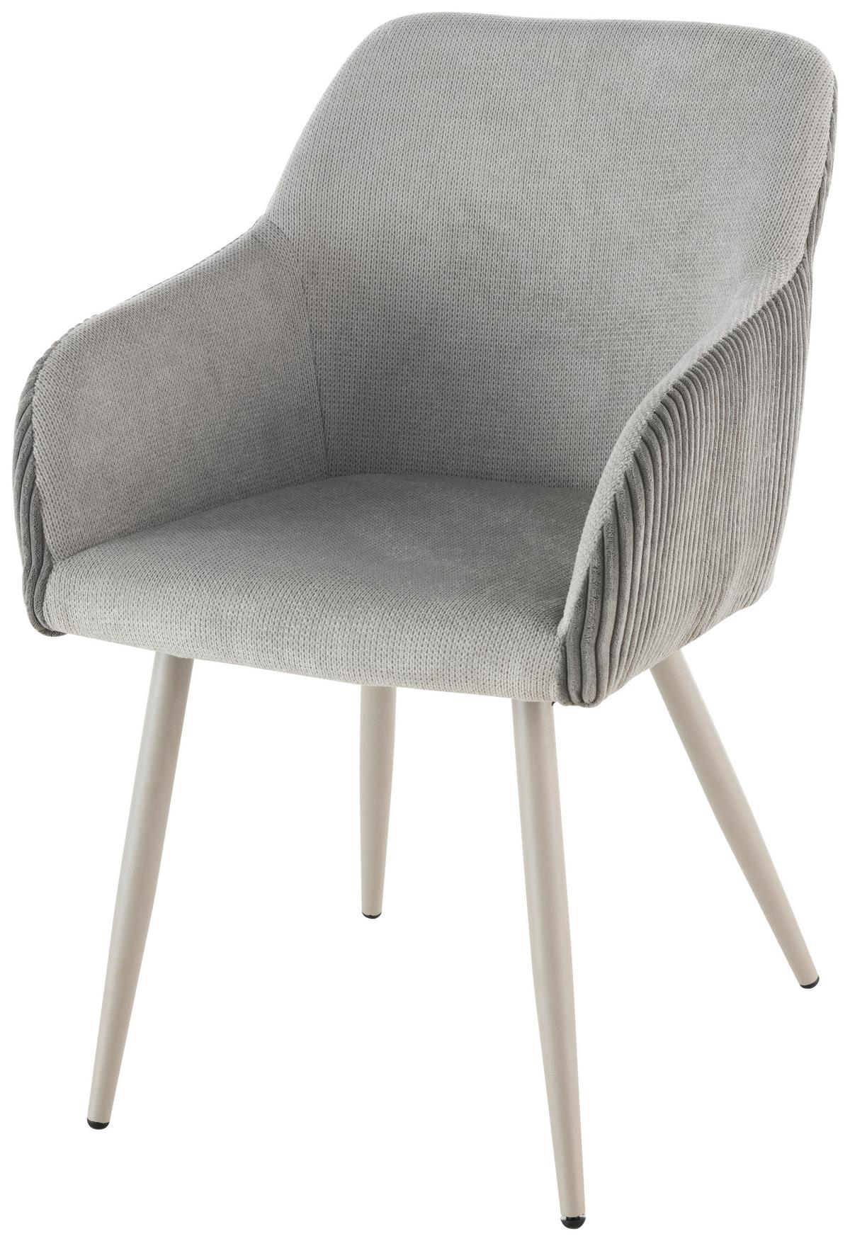 Armlehnstuhl Eddy - Beige/Grau, LIFESTYLE, Holz/Textil (54/84/60cm) - Livetastic