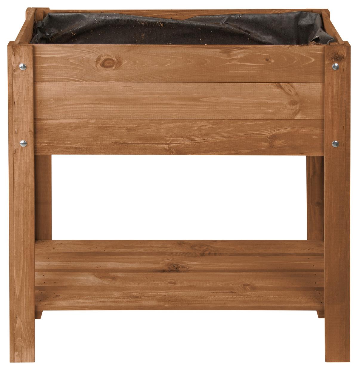 Hochbeet Echtholz Kiefer Mit Ablage 80,5x78,5x40 Cm Braun - Basics (80,5/78,5/40cm)