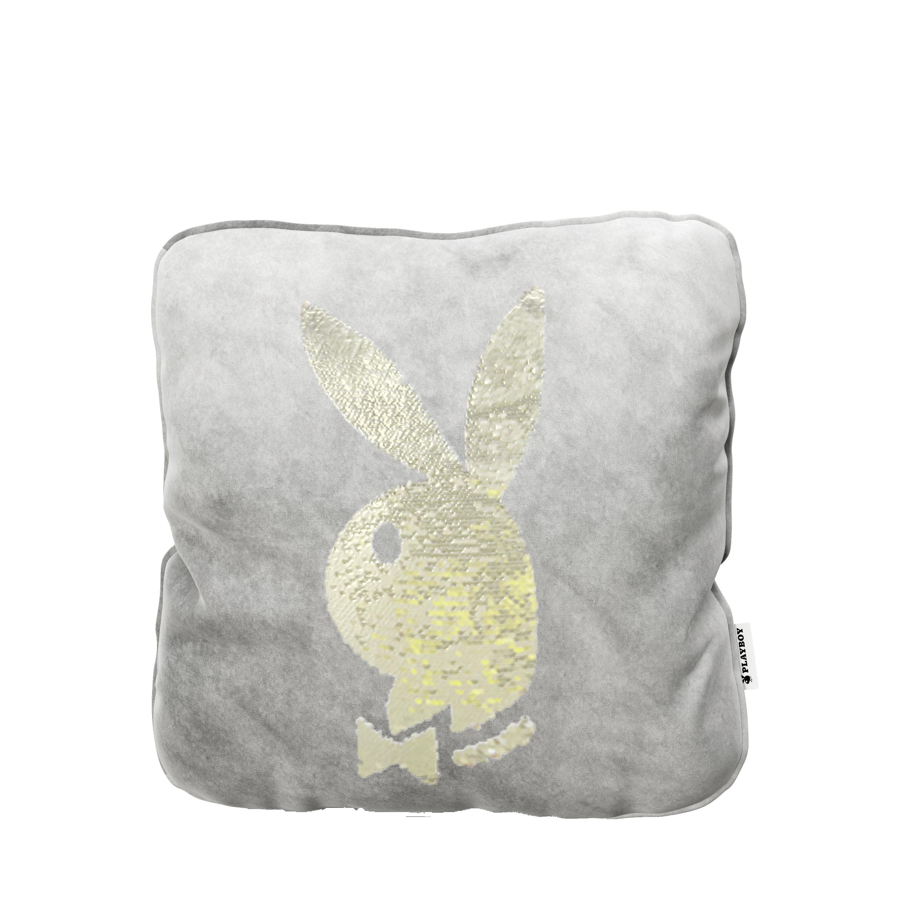 Zierkissen BUNNYHEAD aus Samt in Grau