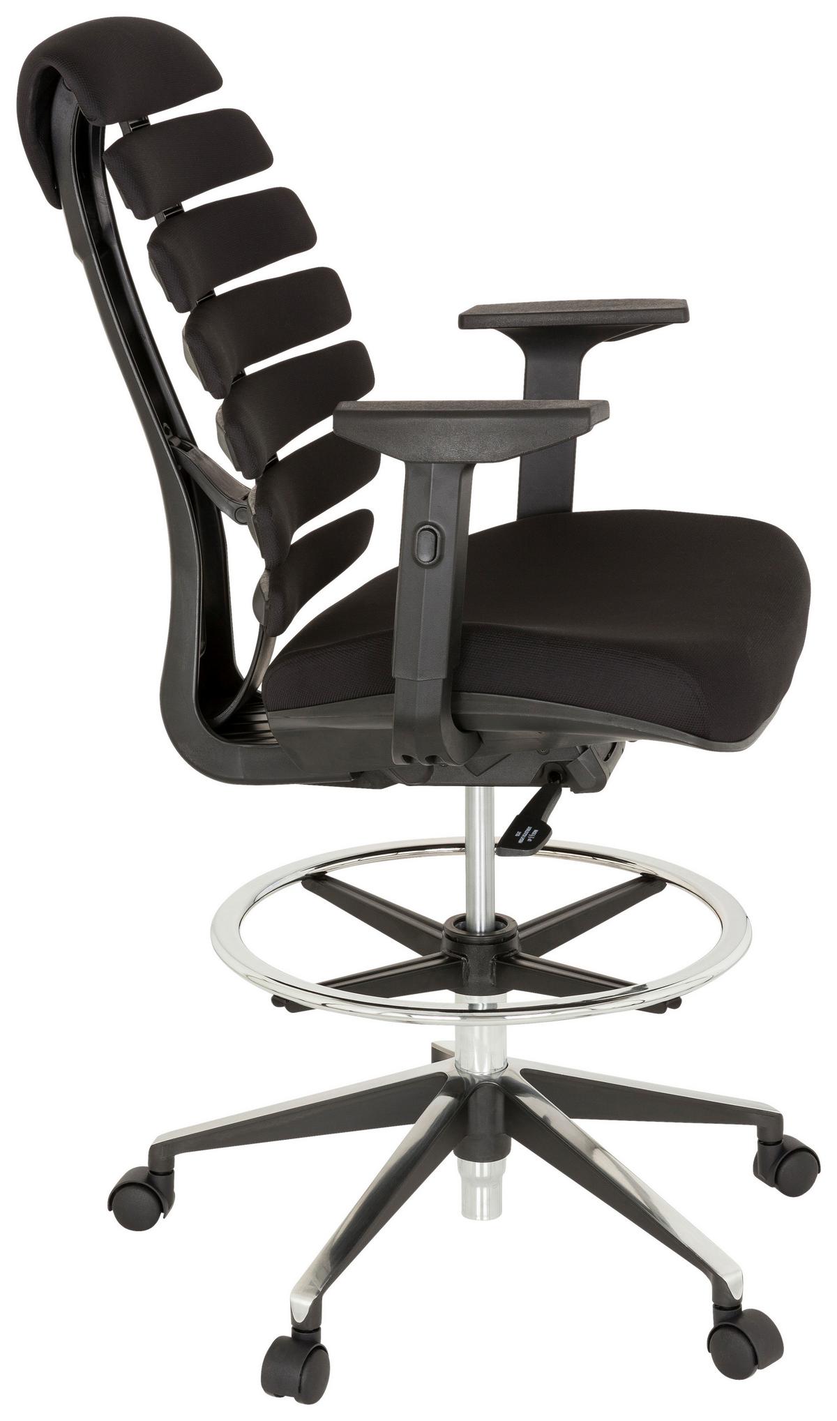 Drehstuhl Ergo Line Ii Work Schwarz - Schwarz, MODERN, Kunststoff/Textil (62/131/65cm) - MID.YOU