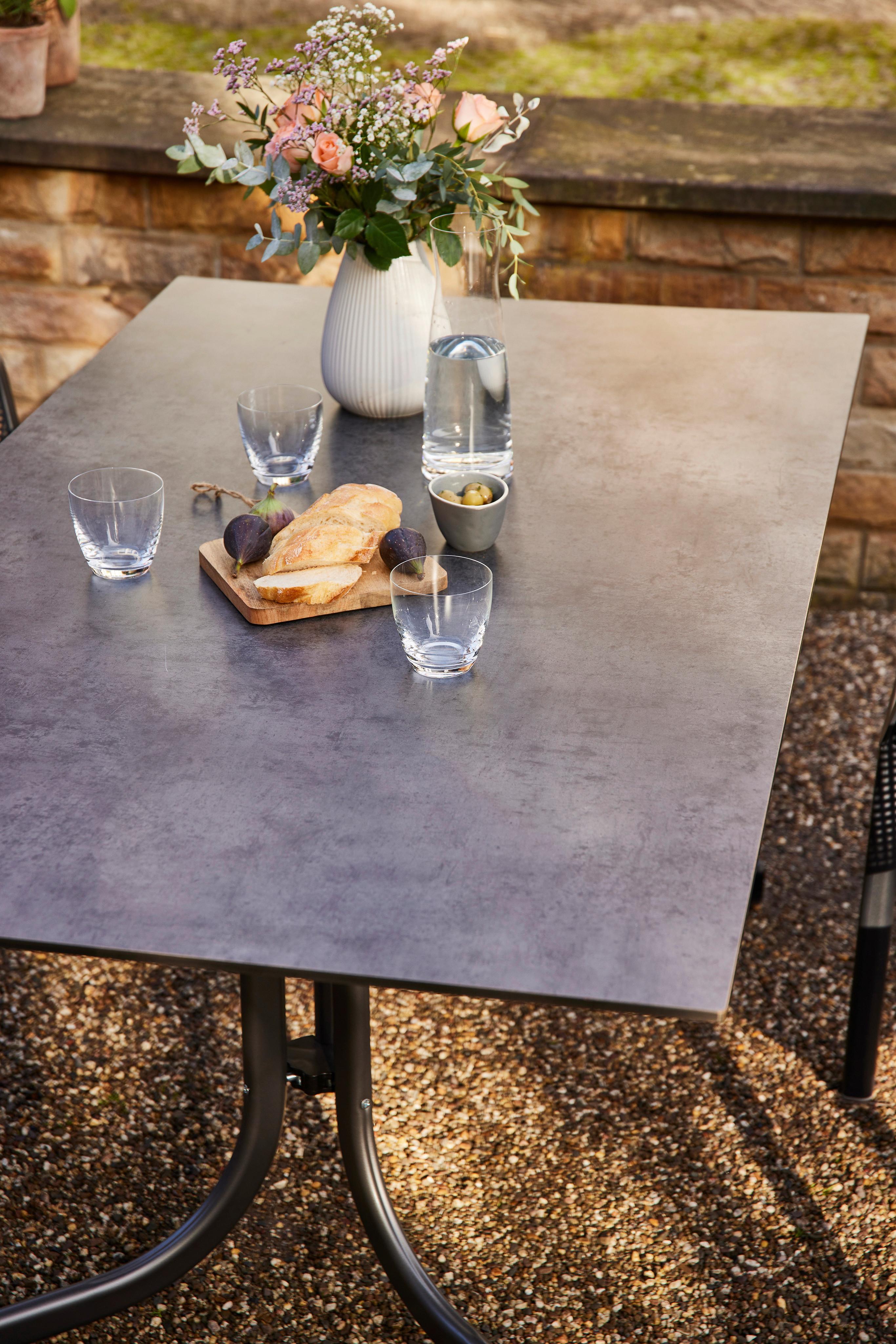 Gartentisch Klappbar Metall /kunststoff/holz L 160 Cm - Anthrazit, KONVENTIONELL, Holzwerkstoff/Kunststoff (160/90/71cm) - Siena Garden