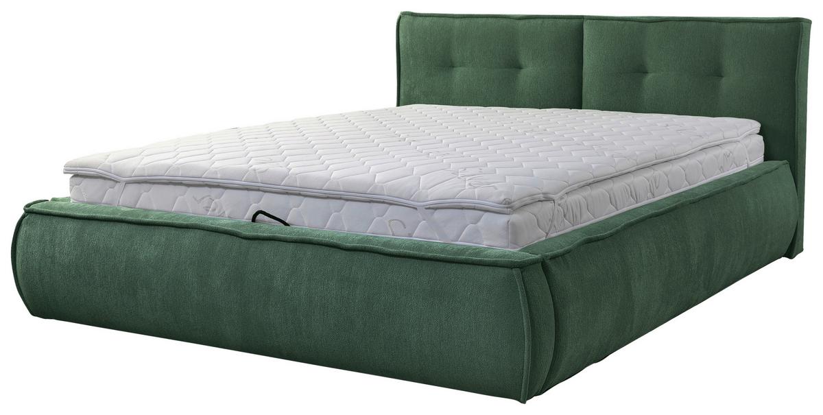 Polsterbett Mit Lattenrost Lacjo Grün 180x200 Cm - Beige/Schwarz, LIFESTYLE, Holz/Holzwerkstoff (180/200cm) - Livetastic