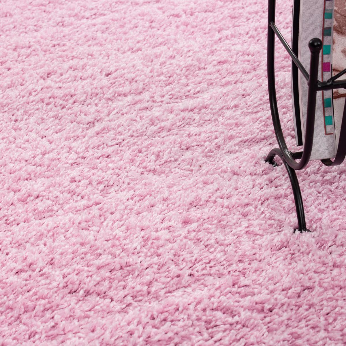 Hochflor Teppich Pink Life Rund Ø 80 cm - Pink, Trend, Textil (80cm)