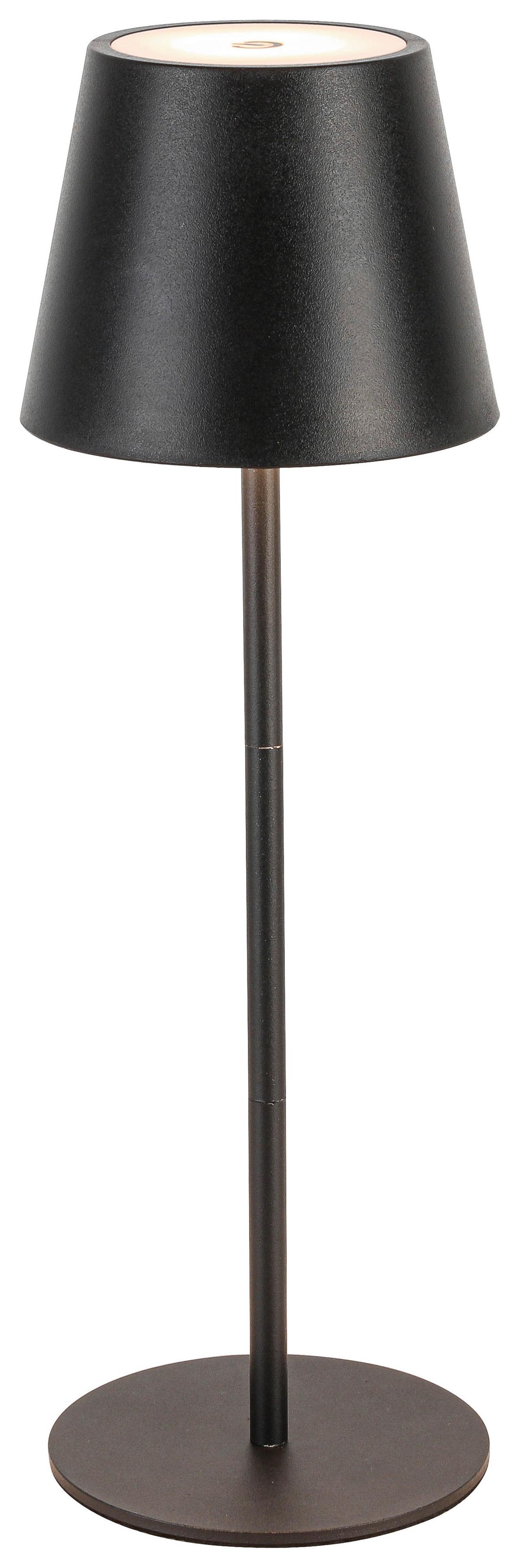 STOLNÍ LAMPA NA BATERIE NOEMI - černá, Konvenční, kov/plast (10,5/17-36cm) - Mömax
