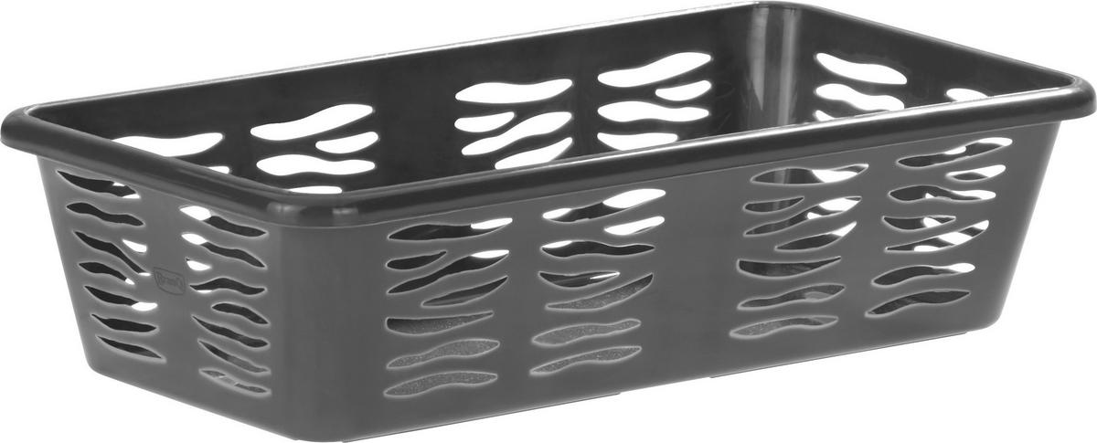 Tárolókosár Zebra - antracit/fehér, Konventionell, műanyag (19,7/10/5cm) - Homezone