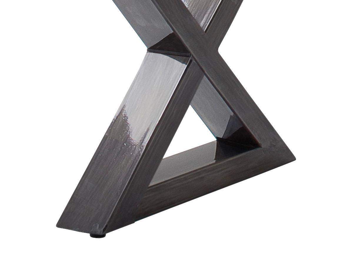 Couchtisch Holz Massiv Cartagena Walnuss/Nickelfarben - Grau/Nickelfarben, MODERN, Holz/Metall (110/45/70cm)