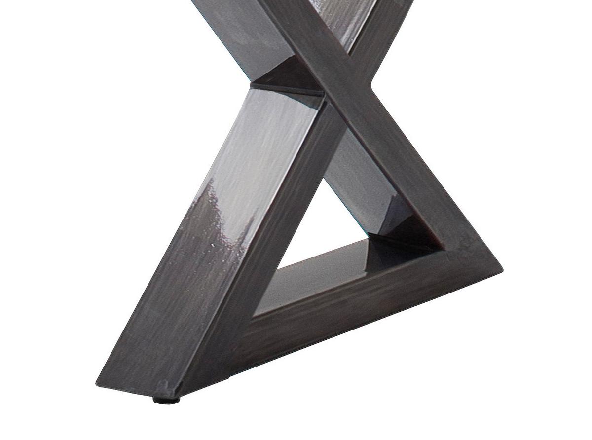 Couchtisch Holz Massiv Cartagena Walnuss/nickelfarben - Grau/Nickelfarben, MODERN, Holz/Metall (110/45/70cm)