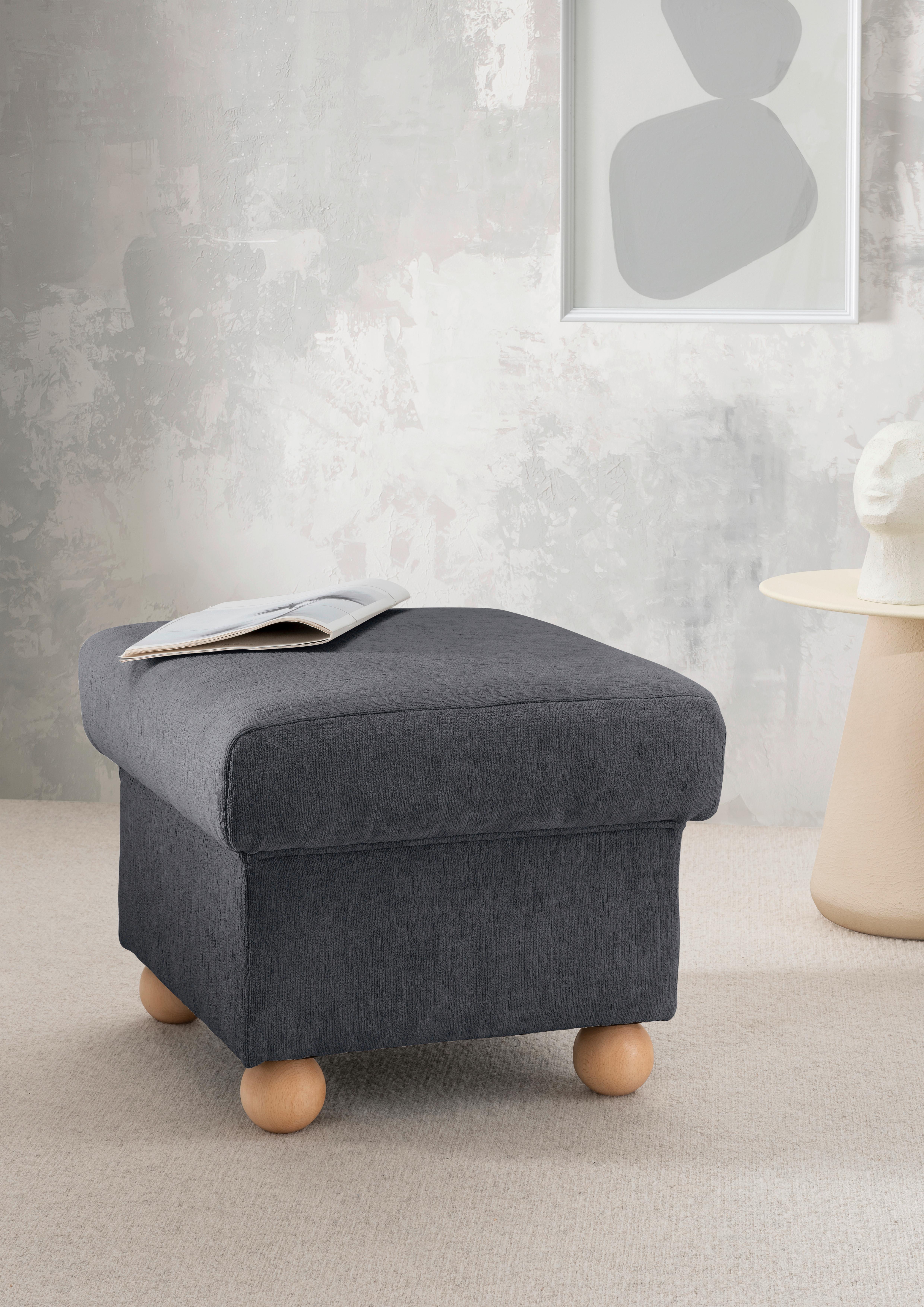 HOCKER Torello Anthrazit B: 56cm - Wildeiche/Anthrazit, KONVENTIONELL, Textil (56/46/56cm) - Livetastic